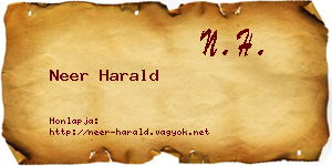 Neer Harald névjegykártya